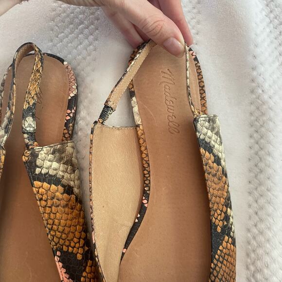 new madewell snake print slingback flats size 9 - Picture 3 of 4